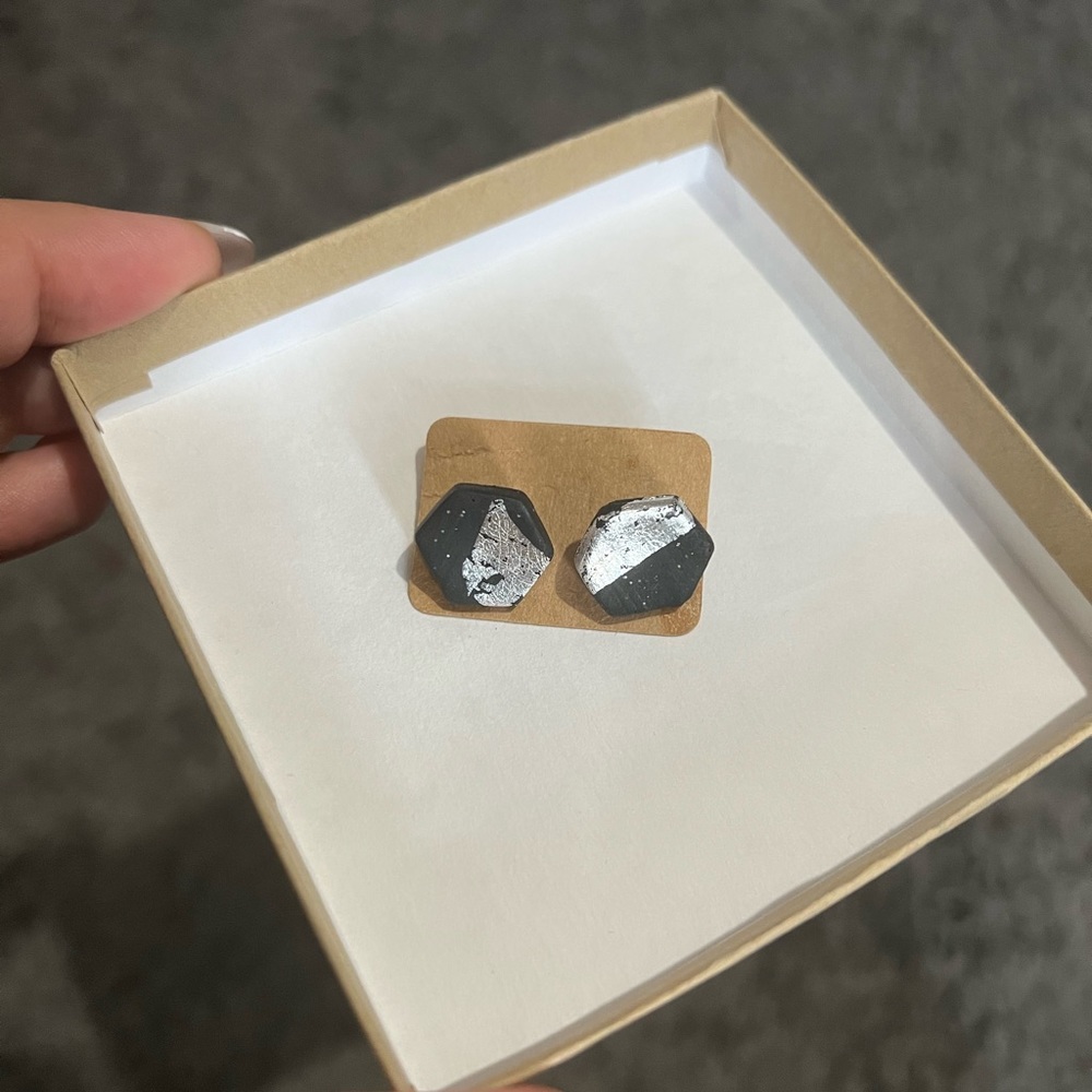 Handmade clay stud earrings